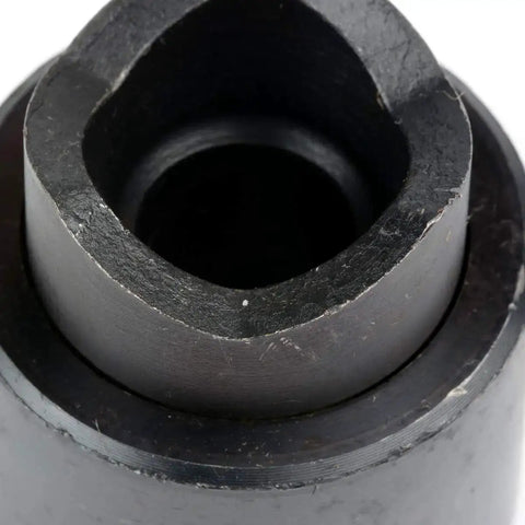 Close-up of a one half inch conduit punch and die for hydraulic knockout driver kit, showing the punch edge.
