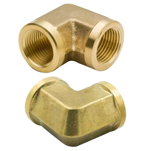 Brass Pipe Fitting Forged 90 Degree Elbow Pack Of 2 With Female NPT Threads For 1/8 X 1/8 Up To 3/4 X 3/4 Inch Pipes