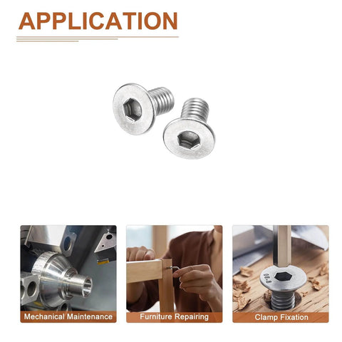 Twenty Piece Set Of Ten By Thirty Two Thread Per Inch Three Eighths Inch Flat Head Socket Cap Screws In 304 Stainless Steel, application examples