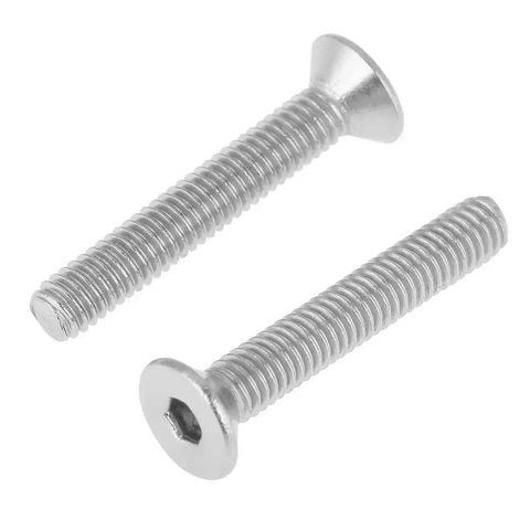 Close-up of M4 socket screws from 180Pcs M4 Socket Screws Set With 304 Stainless Flat Head Nuts Assortment Kit for DIY use