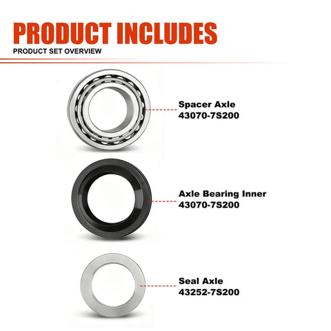 Rear Axle Shaft Wheel Bearing Inner Spacer And Oil Differential Seal Kit For Titan 2004-2007, Frontier 2005-2017, Xterra 2006-2015