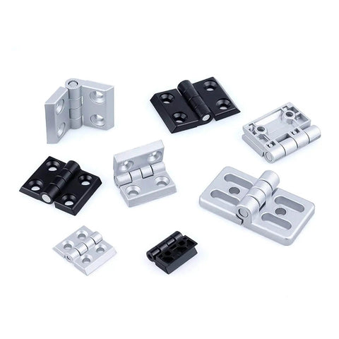 Heavy Duty Ball Bearing Door Hinges For Aluminum Profiles 2020 3030 4040 Black Stainless Steel Construction Quiet Close With Two Ball Bearings