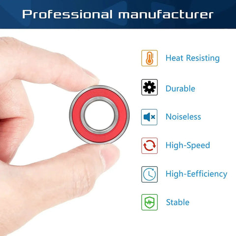 Hand holding one Ten Pack 6205 2RS Double Rubber Seal Bearing 25x52x15mm Pre Lubricated for stable performance and cost effective