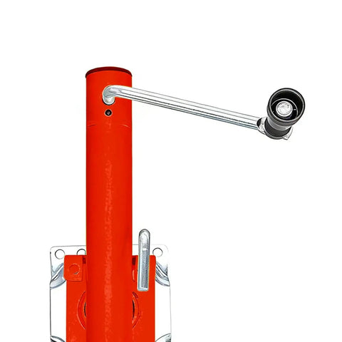 Close-up of 1000 Lb Trailer Tongue Jack With Wheel Bolt-On Adjustable 10.5 To 20.5 In, showing handle and wheel mechanism.