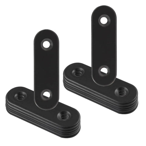 12 Pcs 2 Inch Straight Mending Braces Kit With Stainless Steel Plates And Screws, showing two stacked black brackets with holes.