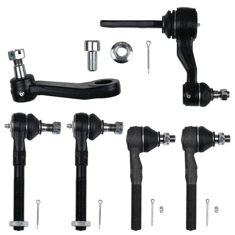 Front view of 14-piece Autoround front suspension kit with upper control arms and ball joints.