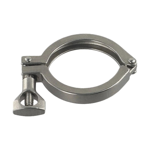 1.5 To 4 Inch Stainless Steel Tri Clamp With Quick Connector And Quick Release Clamp For Pipe End 2 Inch Sanitary Hygienic Food Grade SS304 Polished Surface Clover Style Three Way Clamp For Beverages And Pharmaceutical Applications