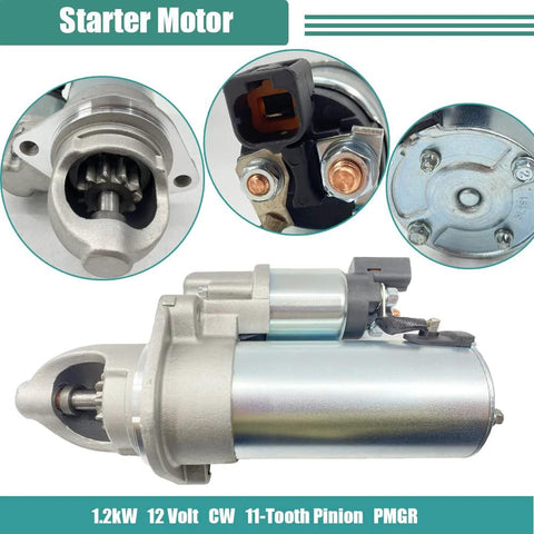 Starter Replacement For Optima 2012-2014 2.4L, Sorento 2011-2014, Sonata 2009-2014, Santa Fe Sport 2010-2014, 12V PMGR, 11 Teeth