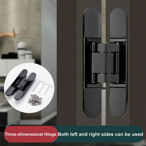 2-Pack Hidden Door Hinges For Cabinets With 180 Degree Swing, Heavy Duty 176 Lb Load Bearing, 7 Inch Invisible Zinc Alloy