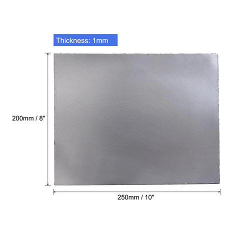 Graphite foil gasket sheet, gray, 250×200 mm, 1 mm thick