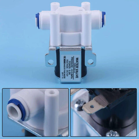 DC 12V Solenoid Valve Normally Closed For Water Purifier And Filter Systems with copper coil and plastic body.