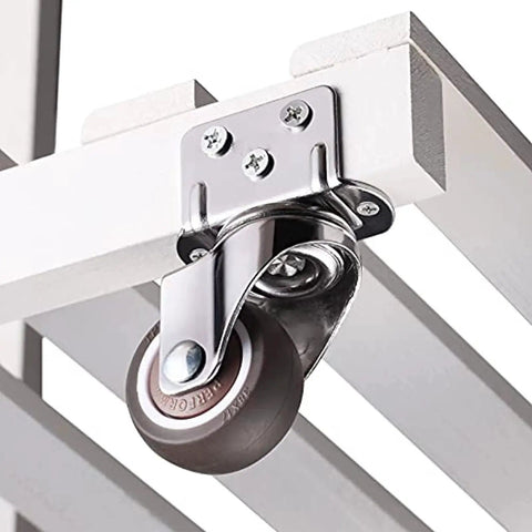 1 Inch Swivel Plate Casters With Brake on furniture, L Bracket Side Mount, TPR Rubber Quiet Mute Casters for Replacement, non marking
