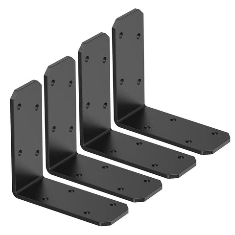 Heavy Duty Steel L Bracket 3x3x1.2 Right Angle Corner Brace For Wood Shelves Desks Fences And Furniture Repair Black 4 Pack