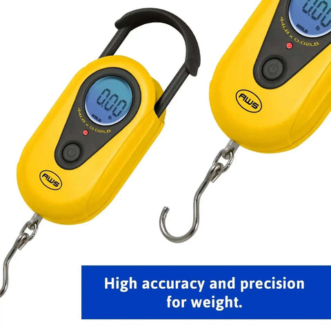 Beefy Hanging Scale With 11 Pound Capacity, LCD Digital Weigh Scale In Bright Yellow, Portable With Retractable Handle And Hook