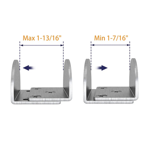 Sliding Barn Door Floor Guide Bottom Mounted U Shape Stainless Steel For Door Thickness 1 7 16 Inches To 1 13 16 Inches 2 Pack Half Round