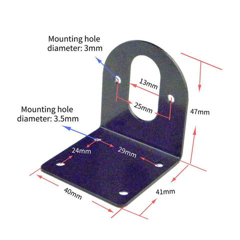 Universal Motor Mounting Bracket for 555 550 545 540 Motors in Cutting Machines, steel anti-rust base, 25mm hole distance.