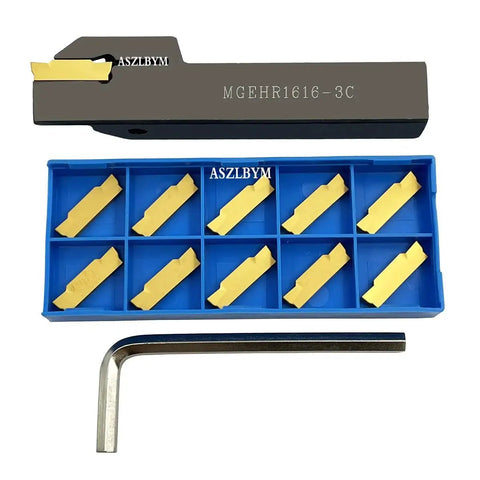 Pro Grade Lathe Grooving Tool Holder Kit With 11 MGMN300 M Carbide Inserts 16mm Shank MGEHR1616 3 Indexable Grooving And Cut Off Tools Durable 40Cr Steel For Precision Turning And Milling