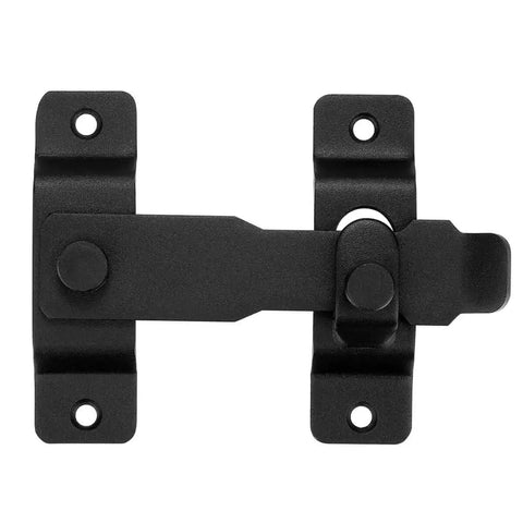 Front view of Matte Black Flip Latch Gate Latch Lock For Barn Fence And Sliding Doors Heavy Duty Stainless Steel Gate Hardware Safety Catch
