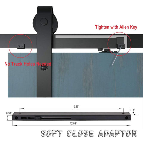 Heavy Duty Aluminum Alloy Soft Close Mechanism For DIY Sliding Barn Door Hardware DESTROYER320 with installation guide