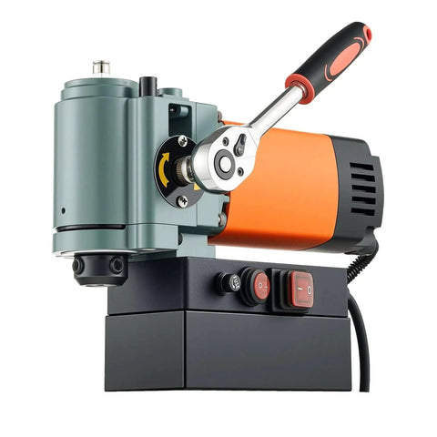 Low Profile Magnetic Drill Press With 1300W Power, 1.4 Inch Boring Capacity, Portable Weldon Shank Mag Drill, 650 RPM