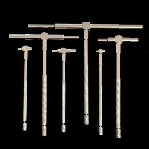 Pro Grade Telescoping Bore Gauge Set With Pouch Six Piece Five Sixteenths To Six Inches Range High Precision T Bore Gauges