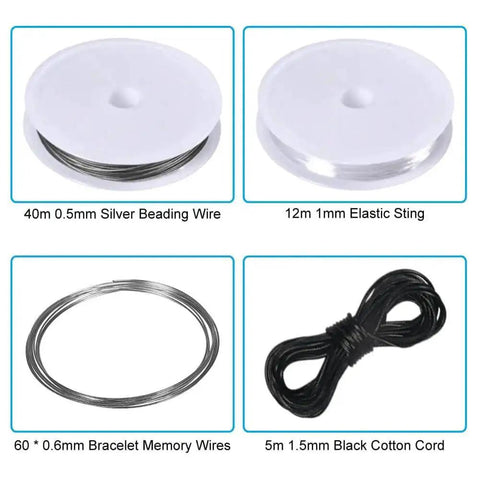 All In One Jewelry Making Kit With Pliers, Findings, Beading Wires And Repair Tools For Adults And Beginners wires detail