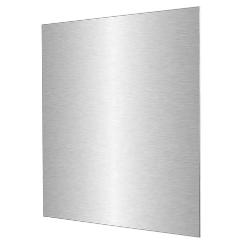 Front view of a single Six Pack 5052 Aluminum Sheet Metal 12x12 Inch Flat Plate 0.02 Inch Thick With Protective Film For DIY Crafts, Welding