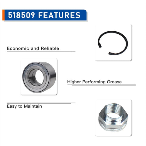 Front Wheel Hub Bearing Assembly Fits Toyota Sienna 1998 To 2003 Avalon 1995 To 2004 Camry 1992 To 2003 Solara 1999 To 2003 ES300 RX300 FWD Replacement OE Quality For 1992 To 2003 Models 3.0L V6 No Fuss Install features economic design, high-performance grease, easy maintenance. Includes bearing, retaining ring, and nut.