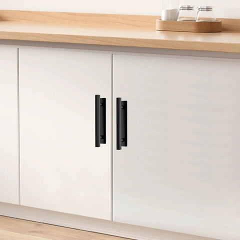 Installed Self Stick Instant Cabinet Handles 10 Pack No Drill Drawer Pulls 5.82 Inches With Adhesive on white kitchen cabinets
