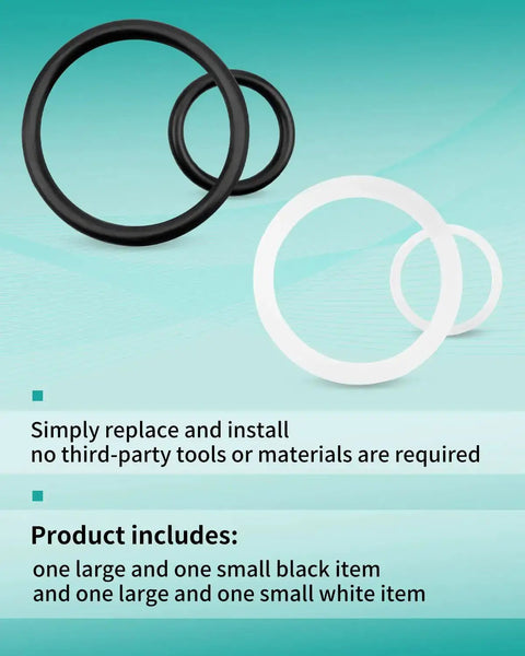 Seal Packing Kit for 746 Hydraulic Punch Driver Replacement 14552 showing two black and two white seals