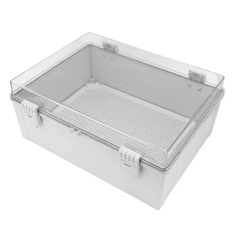 Tough As Nails Outdoor Junction Box With Transparent Cover and Buckle, IP66 Weatherproof ABS Enclosure for Electrical Installations