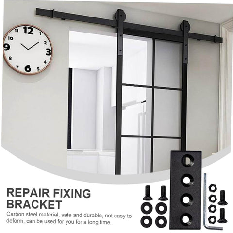 Metal Track Mending Plates For Barn Door Repair Carbon Steel Joint Brackets Smooth Surface And Easy Installation Includes Mounting Screws Heavy Duty Track Connector Repair Plate Kit Durable Barn Door Track System