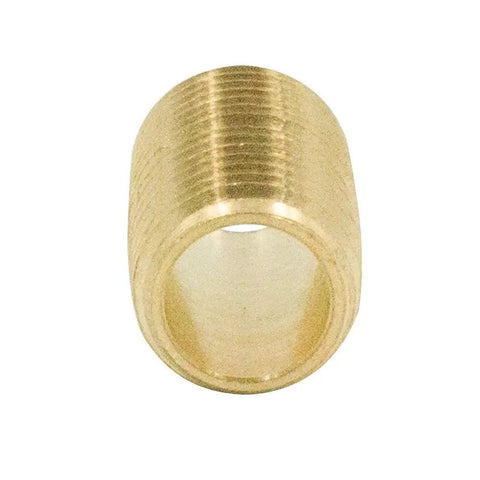 Close Nipple Brass Pipe Fitting For One Eighth NPT Male To One Eighth NPT Male Three Quarter Inch Length One Thousand Two Hundred PSI Rating One Piece Forged CA360 CA377 Brass With Dryseal Threads SAE Standard Pack Of Five By Legines product image.