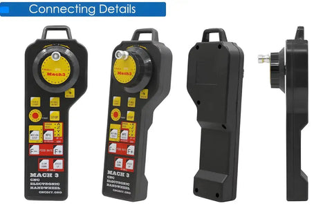 MPG Pendant CNC Controller For Mach3 With 4 Axis Handwheel And Emergency Stop MODBUS Protocol Manual Control multi-angle view