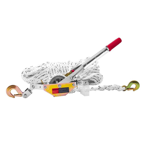 3/4 Ton Capacity Rope Puller With 100 Feet Of 0.6 Inch Rope Come Along Winch For Tree Felling And Heavy Lifting