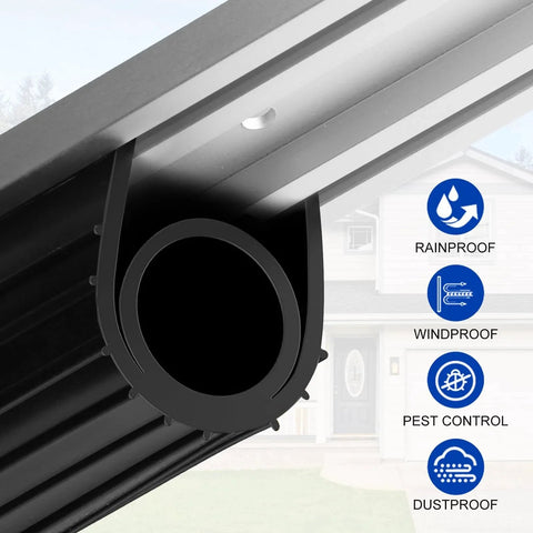 Image of Heavy Duty Universal Garage Door Weather Stripping Kit With Five Sixteenth Inch T End Seals U Channel And O Ring Design for airtight seal.