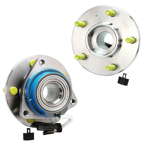 Front 6-Piece Wheel Hub & Bearing Kit 2 Hubs with Bearings and 4 Tie Rods for Buick LeSabre Lucerne Riviera Park Avenue, showing hubs