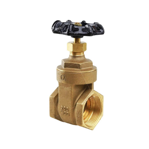 Brass heavy-duty gate valve with wheel handle, 2 in FIP connections, lead-free, Amazon Midline 429U224.