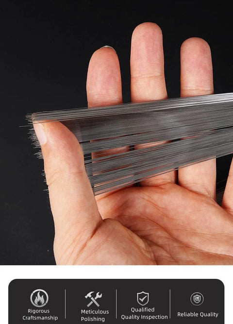 Angyanco 40pcs stainless steel spring wire, 0.4 mm dia, 15.7 in long, bundle shown for DIY crafts and jewelry making