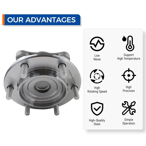Two Pack Front Wheel Bearing And Hub Assembly 515040 2WD Bolt On Direct Replacement Fits Toyota 4Runner 2003 To 2016 FJ