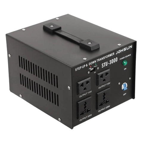 Heavy Duty 3000W Voltage Converter Transformer For 110V To 220V And 220V To 110V with rugged iron shell, front view
