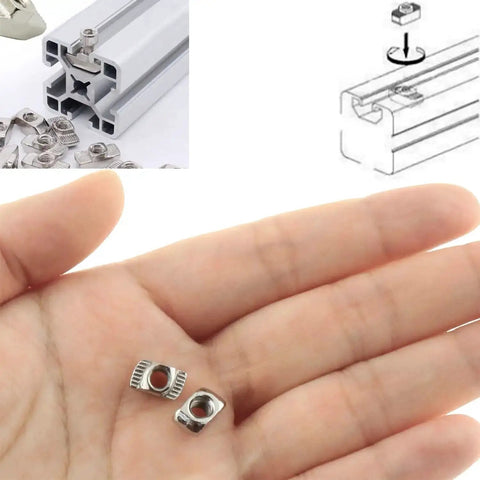 Heavy Duty M4 T Slot Nuts Set 100 Pieces Nickel Plated Carbon Steel Half Round Sliding Fasteners For 2020 Series Aluminum Extrusion Profiles And DIY Projects Built To Last