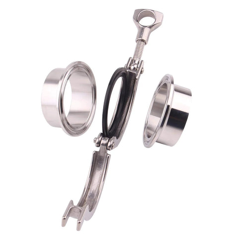 DERNORD stainless steel tri-clamp kit with two SUS304 sanitary pipe ferrules and FKM gasket, 2 inch