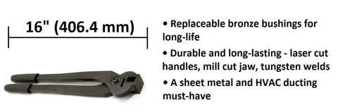 16 inch Lightweight HVAC Duct And Sheet Metal Corner Tool Built For Pro Grade Crimping Unbreakable Under Pressure