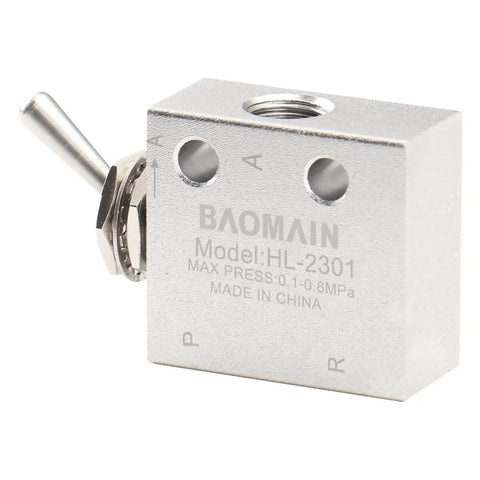 Hand Operated Pneumatic Knob Switch Valve Three Port Two Position Normally Closed With One Eighth Inch Thread, compact design