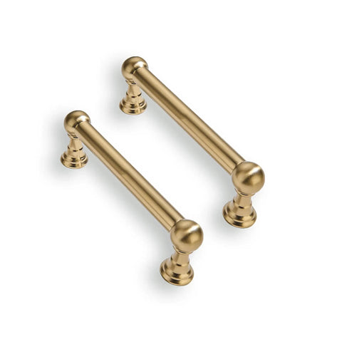 10 Pack 3-Inch Solid Zinc Alloy Cabinet Handles Brushed Gold Finish With Satin Brass Accents Heavy Duty Drawer Pulls For Cabinets And Cupboards