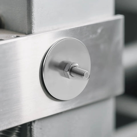 BNUOK fender washer, 1/8 in ID x 1 in OD, stainless steel, mounted with bolt on metal frame