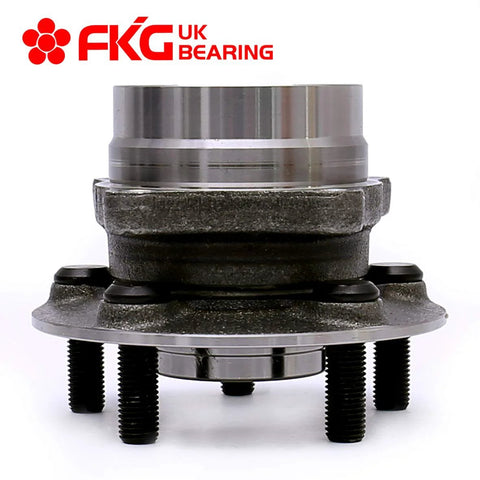 Front view of front wheel bearing hub assembly replacement for 2004 2009 Toyota Prius with five lug design front left and right sides set of two high quality OE comparable parts for smooth quiet driving and long lasting performance