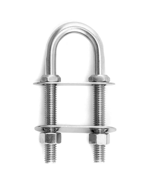 Marine Boat Stern Eye Tie Down U Bolt Kit 2 Pack Three Eighths Inch Diameter Two And A Half Inch Thread Length Stainless Steel Rust Resistant