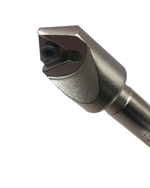 Close-up of Versatile One Half Inch Shank Chamfering Tool Bit With Turning Tool Holder And Boring Bar Includes Ten TCMT 32 51 Replacement Carbide Inserts